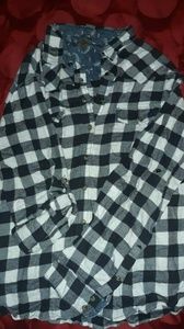 Checked Black and White long sleeve button up.